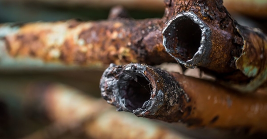 rusted pipes