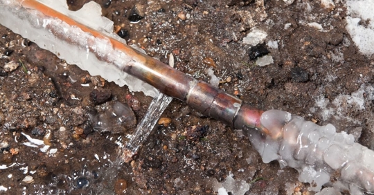 frozen water main